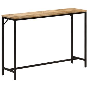 Mesa consola vidaXL | 110x30x75 cm | madeira mangueira áspera maciça/ferro - 1