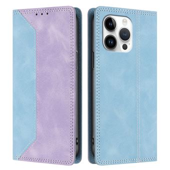 Capa FLOODKING para iPhone 14 Pro Max | Couro Premium Bicolor | Porta-Cartões | RFID | Suporte | Roxo - 1