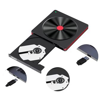 Unidade DVD Externa USB Ultra Fina Gravadora/Reprodutora V-REEL para PC/Notebook - 1