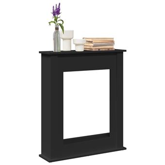 Cornija de lareira vidaXL | 75x20x87,5 cm | derivados de madeira preto - 1