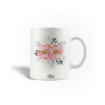 Caneca Maniacase flor cor-de-rosa cinzenta - 1