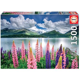 Puzzle Educa Tremocos Nas Margens Do Lago Sils Suica 19271 | 1500 Peças - 1