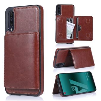 Capa Magunivers | PU + TPU com suporte e vários titulares de cartão Castanho para Samsung Galaxy A50/A50s/A30s