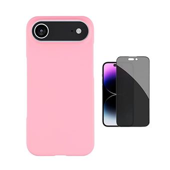 Kit Vidro Anti-Spy + Capa Silicone Líquido PHONECARE para Apple iPhone 17 Air | Rosa - 1