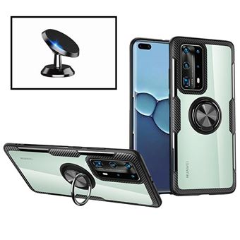 Kit Phonecare | Suporte magnético carro + capa case 3X1 Clear Armor para Huawei Nova 7i - Transparente/Preto - 1