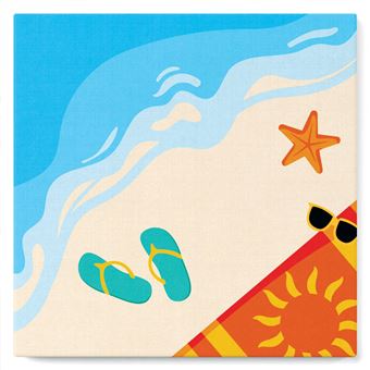 Pintar por Números Figured'Art com Moldura | 20x20cm | Praia de Verão - 1