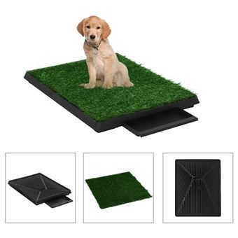 WC para Animais de Estimação com Bandeja e Relva Artificial vidaXL | 2 Peças | 63x50x7cm - 1