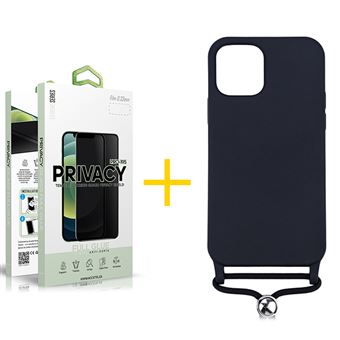 Pack 1 x Película de Vidro Temperado Anti-Spy + Capa skyhe Apple iPhone 12 Pro | Gel Rope - Preto - 1