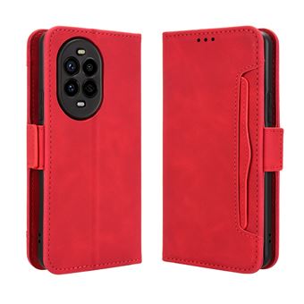 Capa FOXDOCK Protetora para Huawei Nova 13 Pro 5G | Suporte e Flip de couro PU | À Prova de Choque | Vermelho - 1
