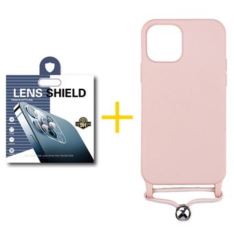 Pack 1 x Película de Câmara + Capa skyhe Apple iPhone 12 Pro Max | Gel Rope - Rosa Pastel - 1