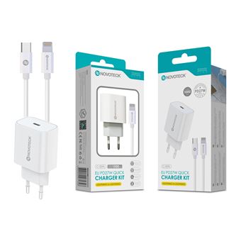 Carregador PD NOVOTECK C-009L | 27W | Type-C to Lightning - 1