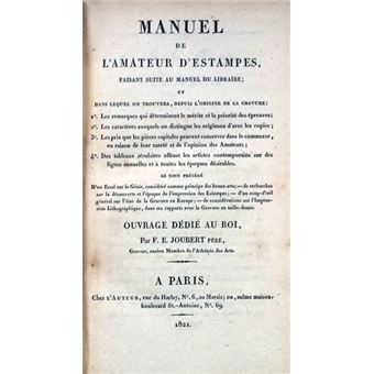 Manuel de l'amateur d'estampes, - 1
