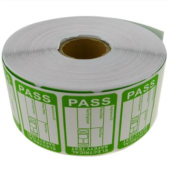 Rolo 1000 Etiquetas Adesivas BeMatik Teste de Segurança Elétrica 38X28 mm - 1