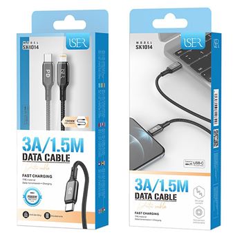 Cabo de Dados PD USB-C para Lightning M ISER Sk1014 | 1.5 m - Preto - 1