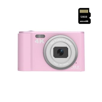Câmara digital compacta das crianças DUDAO DC303 | 4K | 48MP | com foco automático 16x zoom | 2,8 " | 128G | Rosa - 1