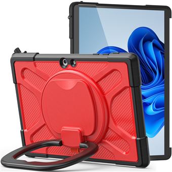 Capa silicone anti-riscos com muleta giratória, vermelho Magunivers para Microsoft Surface Go/Go 2/Go 3 10.5 inch - 1
