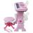 Teclado de Brincar Infantil vidaXL com Banco e Microfone 37 Teclas Rosa_3