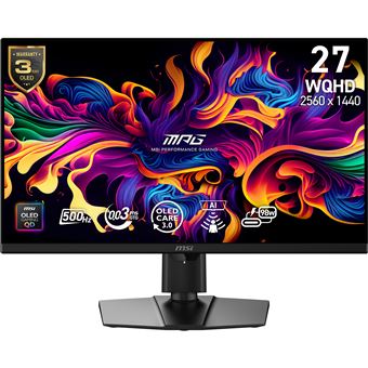 Monitor Gaming MSI MPG 271QRDE QD-OLED X50 | QD-OLED | WQHD | 1 ms | 500 Hz | 26.5" | F - 1