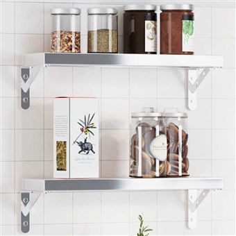 Suportes de prateleira vidaXL | 4 Peças | 15x2,5x11,5 cm | aço inoxidável prateado - 1