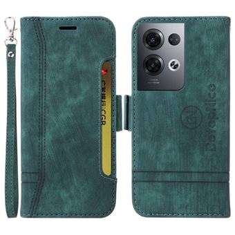 Capa PU + TPU BETOPNICE padrão de linha de costura com suporte e alça para Oppo Reno8 Pro 5G (Global Version)/Reno8 Pro + 5G - verde - 1