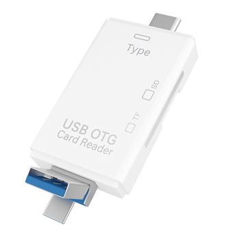 Leitor de Cartões OTG 6 em 1 Sanda SD-3793 | Branco - 1