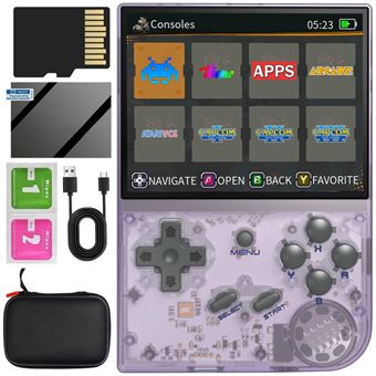 Consola de Jogos DUDAO RG35XX | 5000 jogos | 3,5 " | Linux System | WIFI | Bluetooth 4.2 | 64G | com bolsa portátil | Roxo - 1