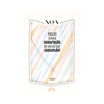 Colar de Aço Prateado Noa Story | Hoje E Pura Celebracao, No Dia Da Tua Comunhão! - 1