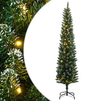 Árvore de Natal artificial vidaXL fina com 300 luzes LED | 180 cm - 1