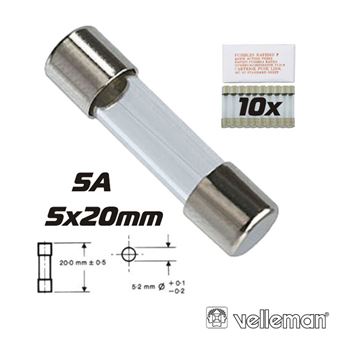 Fusível Velleman 5X20 Fusão Rápida 5A (10X) - 1