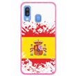 Capa Hapdey para Samsung Galaxy A40 2019 Design Ilustração 1, Bandeira de Espanha em Silicone Flexível e TPU Cor-de-Rosa