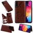 Capa Magunivers | PU + TPU gato e abelha com muleta e titular do cartão Castanho para Samsung Galaxy A50/A50s/A30s