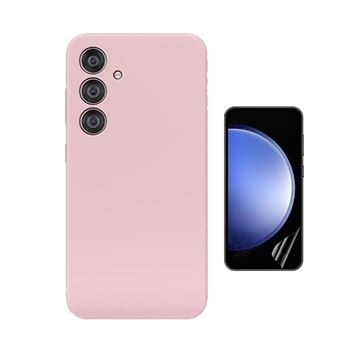 Kit Película Protectora de Hydrogel Frente + Capa Proteção Silicone Gift4Me para Samsung Galaxy S25 + Plus | Rosa - 1