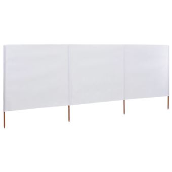 Para-Vento vidaXL com 3 Painéis em Tecido 400X120 cm Branco - 1