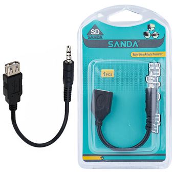 Adaptador Sanda SD-7292 | Conversor USB para Jack 3.5mm - Preto - 1