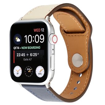Pulseira Magunivers para Apple Watch Series 3/2/1 38Mm/Series 4 40Mm de Couro Genuíno Fivela de Rebite Cinza - 1
