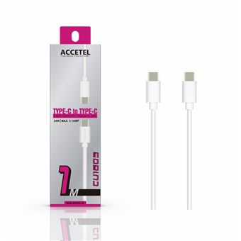 Cabo Accetel Type-C para Type-C CU-1609  - Branco - 1