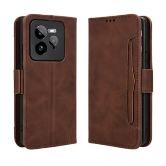 Capa FOXDOCK Protetora para Realme GT 7 Pro 5G | Suporte e Flip de couro PU | À Prova de Choque | Castanho - 1