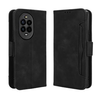Capa FOXDOCK Protetora para Huawei Nova 13 Pro 5G | Suporte e Flip de couro PU | À Prova de Choque | Preto - 1
