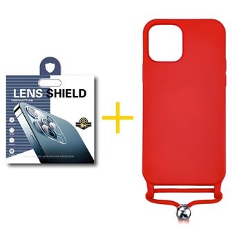Pack 1 x Película de Câmara + Capa skyhe Apple iPhone 12 Pro Max | Gel Rope - Vermelho - 1