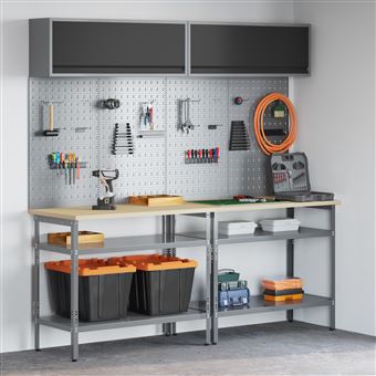 Conjunto de Banco de Trabalho vidaXL | 8 Peças | Aço Cinza - 1