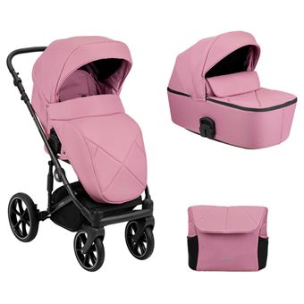 Carrinho de Bebé com alcofa 2 em 1 Kikka Boo Amani Rosa - 1