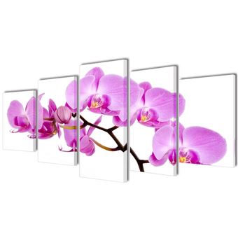 Quadro Políptico vidaXL com impressão orquídea 200 x 100 cm - 1