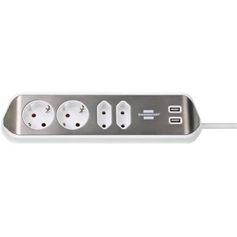 Extensão elétrica Brennenstuhl 1153590420 | Prateado, Branco - 1