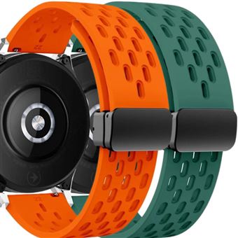 Pack Antiimpacto 2x Bracelete SnapFlow para Garmin Venu 3S | Laranja e Verde - 1