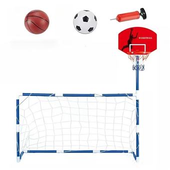 Baliza de Futebol infantil + Cesto de Basquetebol Infantil CO-Phénix 2 em 1 para crianças, baliza sólida amovível - 1