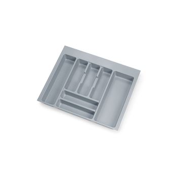 Porta-Talheres Emuca para Gavetas de Cozinha | Módulo 600 mm | Plástico | Cinza - 1