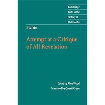 Fichte, Cambridge Texts In The History Of Philosophy - 1