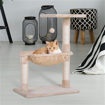Árvore de Raspador para Gatos PawHut com Plataforma Cabana de Sisal Natural 50x36x70cm - 1