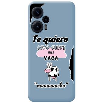 Capa Tumundosmartphone de silicone líquido azul para Xiaomi POCO F5 5G design de vaca de desenho animado - 1