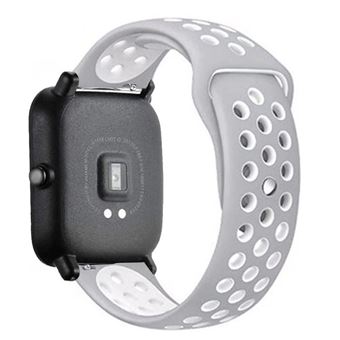 Bracelete SportyStyle Phonecare para Amazfit Bip 3 Pro - Cinza / Branco - 1